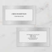 Grijze, moderne minimalistische platte munt visitekaartje (Voorkant / Achterkant)