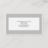 Grijze, moderne minimalistische platte munt visitekaartje (Achterkant)