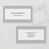 Grijze, moderne minimalistische platte munt visitekaartje (Voorkant / Achterkant)