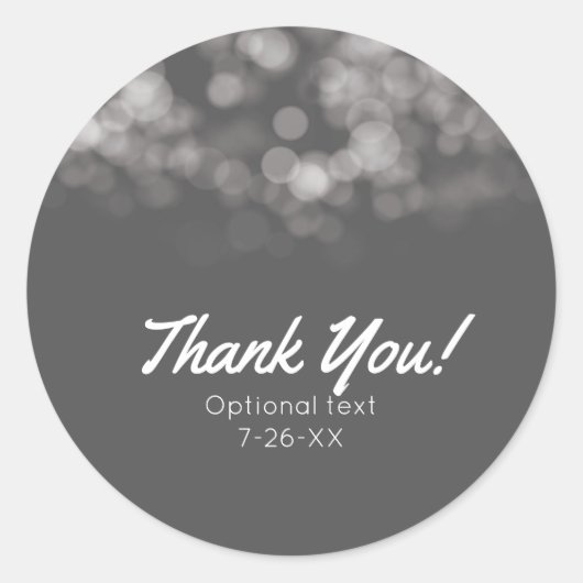 Grijze moderne minimumlampjes Aangepaste aanbiedin Ronde Sticker (Voorkant)