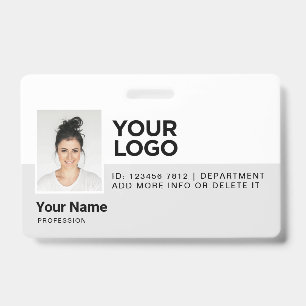 Grijze moderne pasfoto beveiliging voor werknemers badge