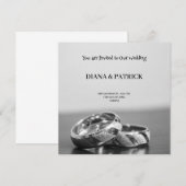 Grijze Moderne Trouwuitnodiging Aankondiging (Voorkant / Achterkant)
