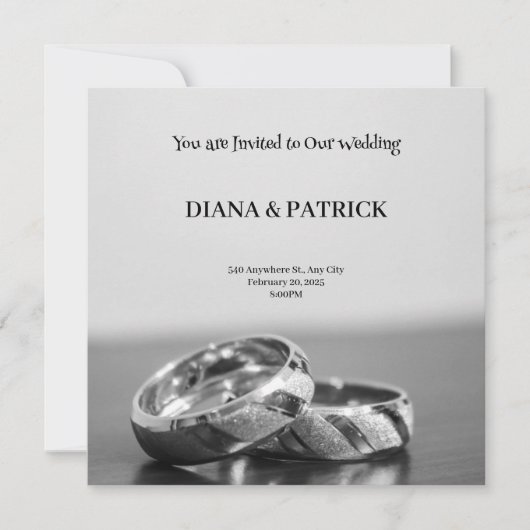 Grijze Moderne Trouwuitnodiging Aankondiging (Voorkant)