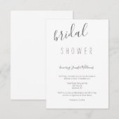 Grijze moderne typografie bruids douche uitnodigin kaart (Voorkant / Achterkant)