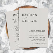 Grijze moderne typografie in één simpel huwelijk kaart