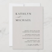 Grijze moderne typografie in één simpel huwelijk kaart (Voorkant)