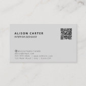 Grijze moderne Visitekaartjes | QR & LOGO | Opvall (Voorkant)