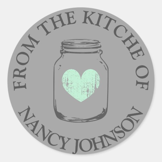 Grijze  moeraspot Uit de keuken van de sticker (Voorkant)