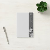 Grijze monochromatische bloemen bloemennotities post-it® notes (Kantoor)