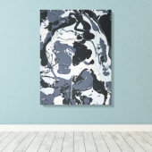 Grijze monochrome abstracte schaduwen canvas afdruk (Insitu (Houten vloer))