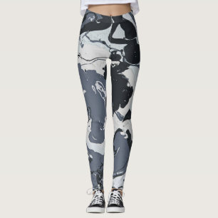 Grijze monochrome abstracte schaduwen leggings