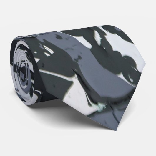Grijze monochrome abstracte schaduwen stropdas (Opgerold)