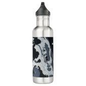 Grijze monochrome abstracte schaduwen waterfles  (Rechts)