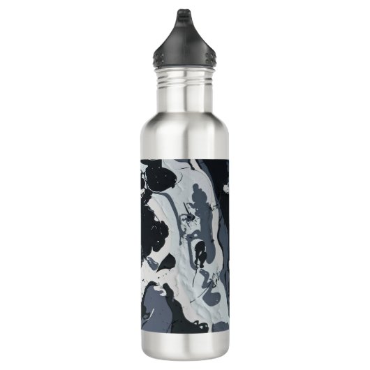 Grijze monochrome abstracte schaduwen waterfles  (Rechts)