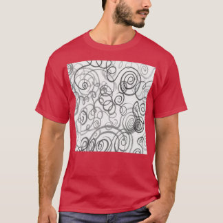 Grijze monochroom Whimsical Organic Curves Wat T-shirt