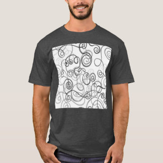 Grijze monochroom Whimsical Organic Curves Wat T-shirt