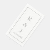 Grijze Monogram Eerste Letters Aangepaste Koppelna Servet (Hoek)