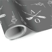 Grijze Monogram en Pijlen Cadeaupapier (Rol Hoek)