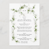 Grijze monogram Eucalyptus Wreath Wedding Menu (Voorkant)