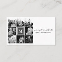 Grijze Monogram Familie Fotocollage Fotografie
