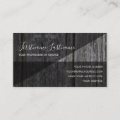 Grijze monogram grijze driehoek van houten plank visitekaartje (Achterkant)