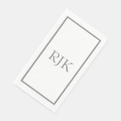 Grijze Monogram Initialen Aangepaste Naam Evenemen Servet (Hoek)
