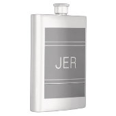 Grijze monogram- initialen gepersonaliseerde drank flacon (Rechts)