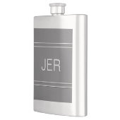 Grijze monogram- initialen gepersonaliseerde drank flacon (Links)