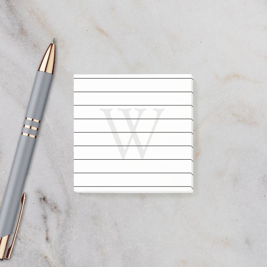 Grijze Monogram Lijnen Post-it® Notes