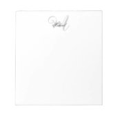 Grijze Monogram Minimalistische Eenvoudige Stijl Notitieblok (Voorkant)