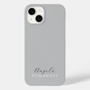 Grijze monogram Modern minimalistisch Feminine Case-Mate iPhone 14 Hoesje