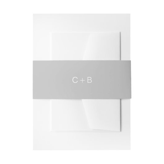 Grijze Monogram Moderne Trouwdag Uitnodigingen Wikkel (Voorkant Voorbeeld)
