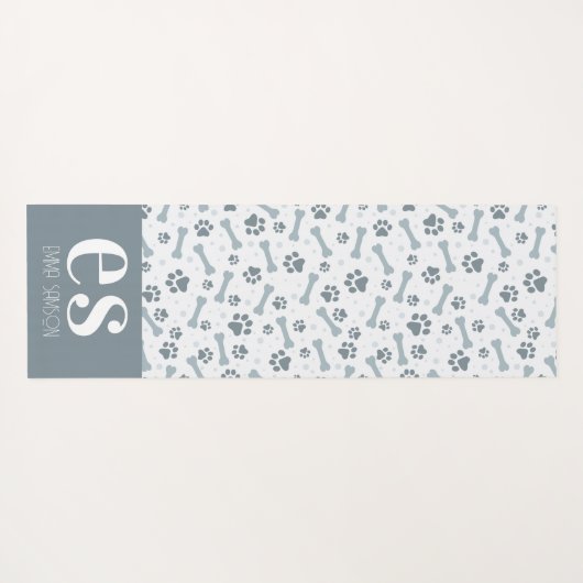 Grijze monogram op maat yogamat (Achterkant (horizontaal))