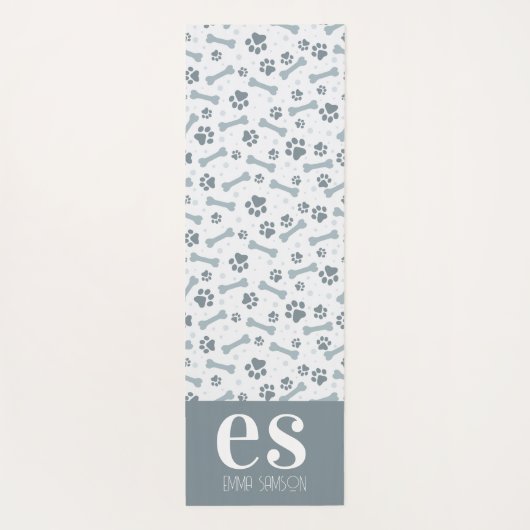 Grijze monogram op maat yogamat (Achterkant)