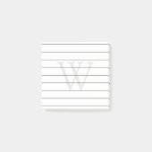 Grijze monogram post-it® notes (Voorkant)