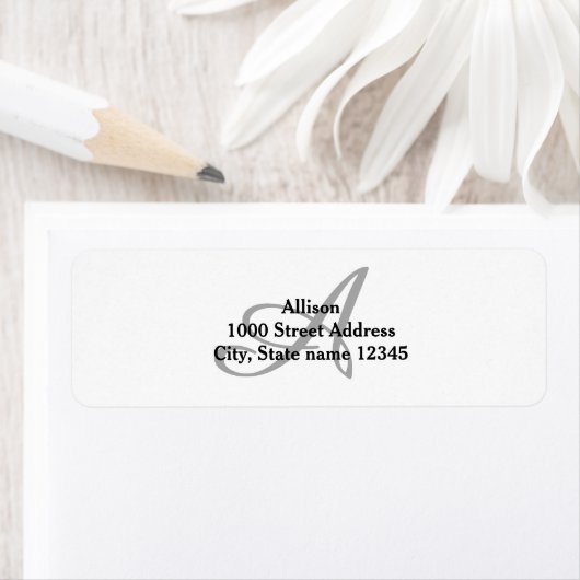 Grijze Monogram Retouradres Etiket (Insitu)