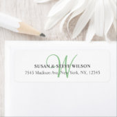 Grijze Monogram Retouradreslabels voor bruiloften Etiket (Insitu)