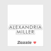 Grijze monogram Sticker voor moderne naam (Vel)