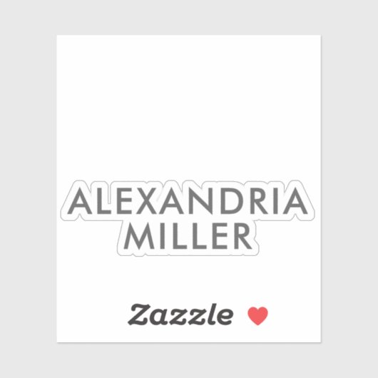 Grijze monogram Sticker voor moderne naam (Vel)