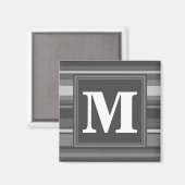 Grijze monogram strepen magneet (Voorkant / Achterkant)