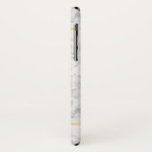 Grijze monogram voor goudkleurige faux marble Text Case-Mate iPhone Case (Achterkant/links)