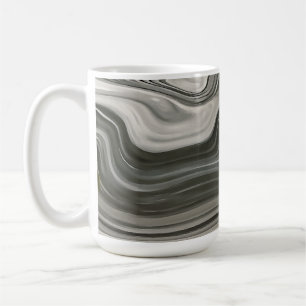Grijze Monotone Artistieke Acryl Giet Abstracte Koffiemok