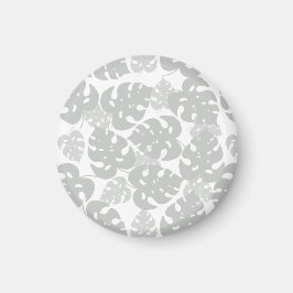 Grijze monstera blad koelkastmagneet magneet