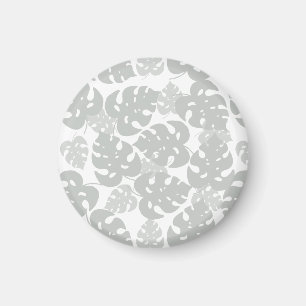 Grijze monstera blad koelkastmagneet magneet
