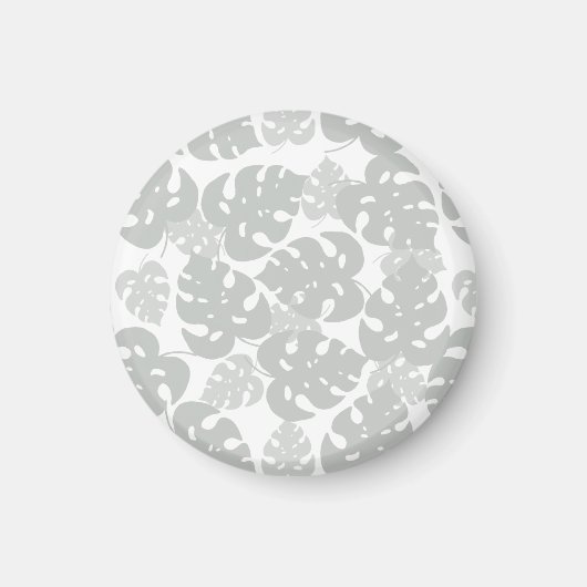 Grijze monstera blad koelkastmagneet magneet (Voorkant)