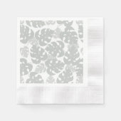 Grijze monstera botanische cocktail servetten (Voorkant)