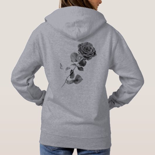 Grijze mooie Rozen vrouwen Hoodie (Achterkant)