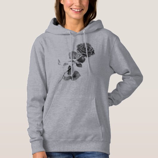 Grijze mooie Rozen vrouwen Hoodie (Voorkant)