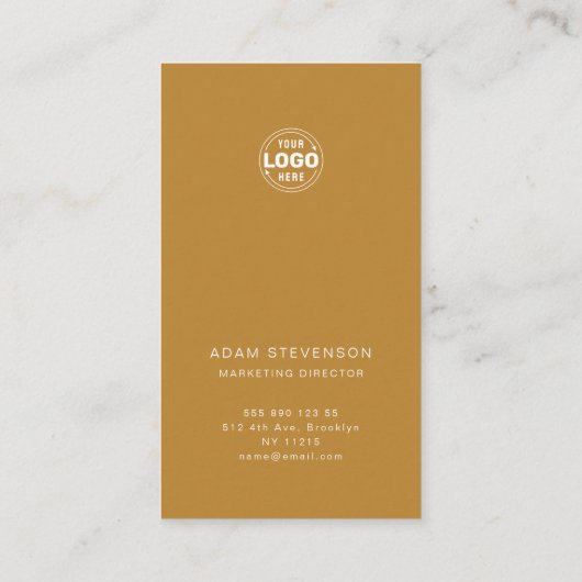 Grijze mosterdminimalistische individuele Visiteka Visitekaartje (Achterkant)