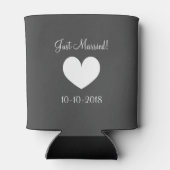 Grijze Mr en Mrs koelboxxen met trouwringen Blikjeskoeler (Achterkant)